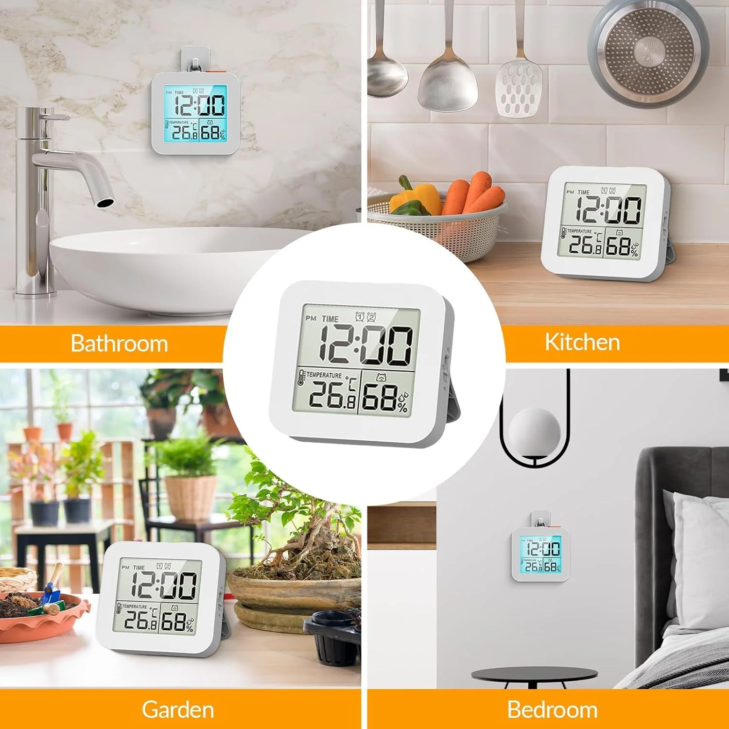 ساعت دیجیتال دوش آزونی، تایمر حمام رومیزی با زنگ هشدار با صفحه نمایش بزرگ LCD، نمایشگر دما و رطوبت، ساعت آشپزخانه، ساعت دیواری ضد آب، سفید ساعت دیجیتال دوش آزونی، تایمر حمام رومیزی با زنگ هشدار با صفحه نمایش بزرگ LCD، نمایشگر دما و رطوبت، ساعت آشپزخانه، ساعت دیواری ضد آب، سفید