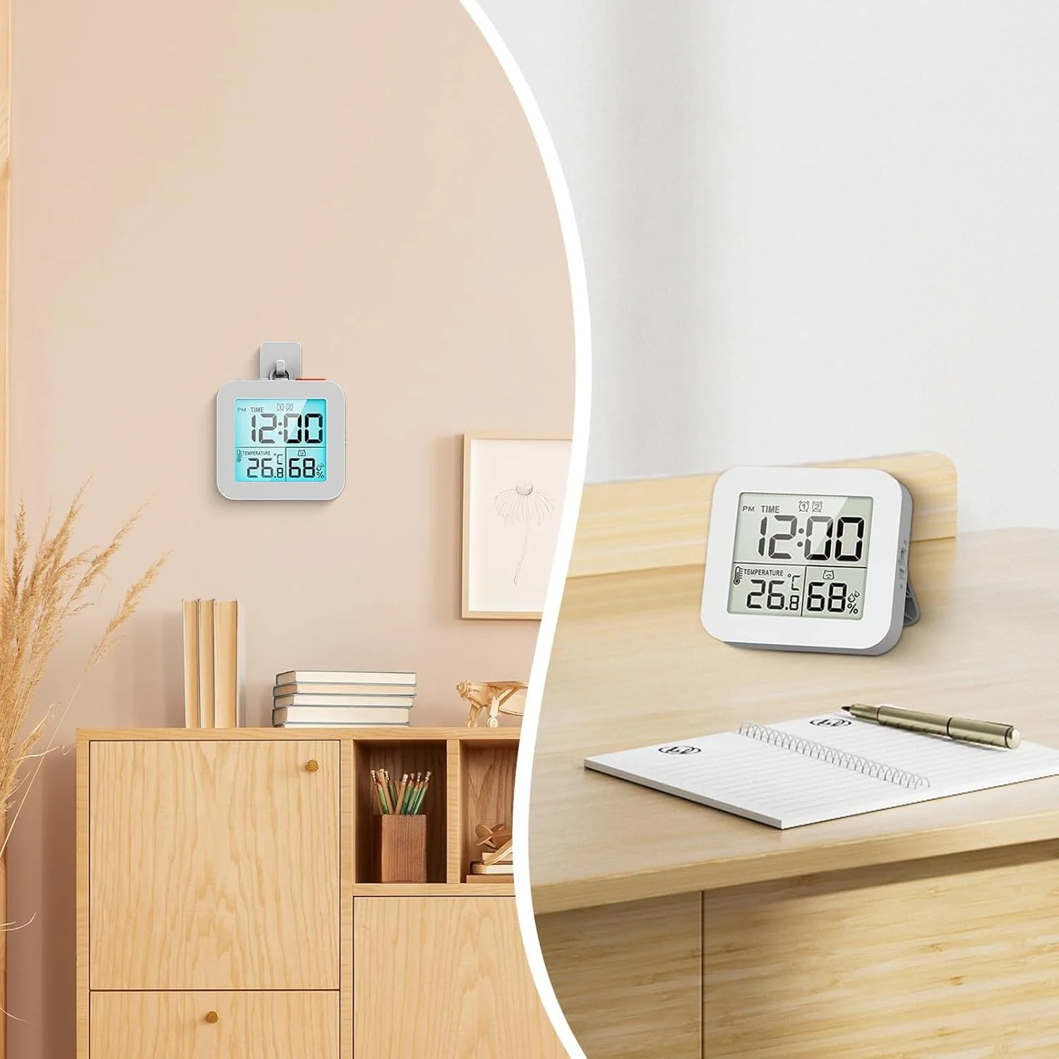 ساعت دیجیتال دوش آزونی، تایمر حمام رومیزی با زنگ هشدار با صفحه نمایش بزرگ LCD، نمایشگر دما و رطوبت، ساعت آشپزخانه، ساعت دیواری ضد آب، سفید ساعت دیجیتال دوش آزونی، تایمر حمام رومیزی با زنگ هشدار با صفحه نمایش بزرگ LCD، نمایشگر دما و رطوبت، ساعت آشپزخانه، ساعت دیواری ضد آب، سفید