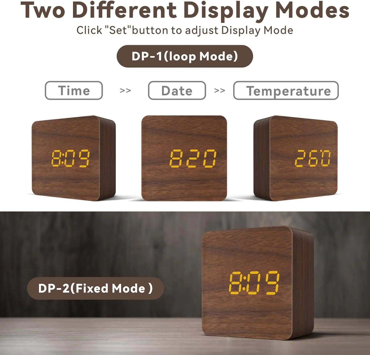 ساعت رومیزی دیجیتال LED Baytion، ساعت مربع کوچک با 3 گروه تنظیمات زنگ هشدار، نمایشگر دما و تاریخ، پشتیبانی از کابل USB برای اتاق خواب، کنار تخت (مربع) ساعت رومیزی دیجیتال LED Baytion، ساعت مربع کوچک با 3 گروه تنظیمات زنگ هشدار، نمایشگر دما و تاریخ، پشتیبانی از کابل USB برای اتاق خواب، کنار تخت (مربع)