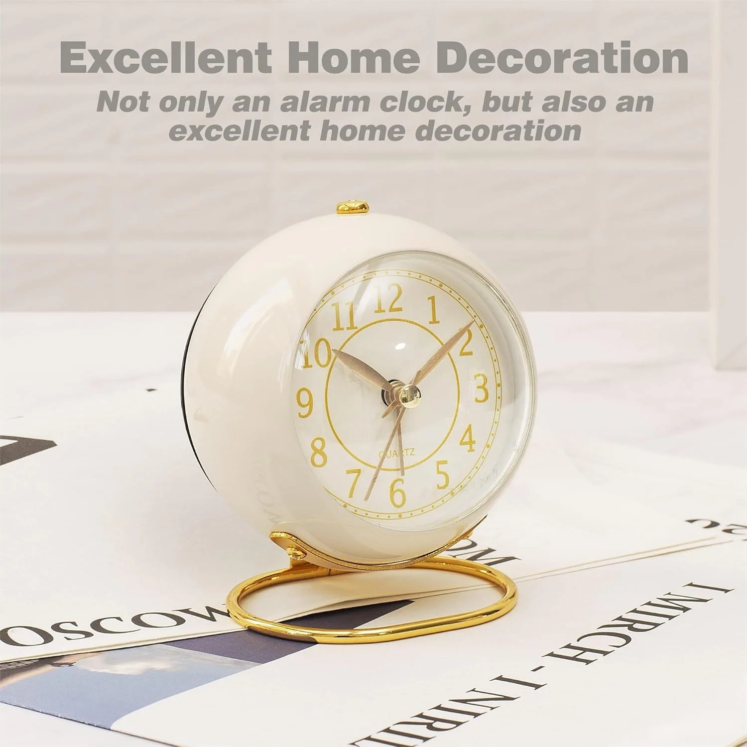 ساعت رومیزی آزونی با چراغ، بدون صدای تیک تاک، ساعت کوچک برای کنار تخت/اتاق خواب/اتاق نشیمن/دفتر/مسافرت/کودکان/دکوراسیون اتاق، زیبایی شناسی قدیمی ساعت رومیزی آزونی با چراغ، بدون صدای تیک تاک، ساعت کوچک برای کنار تخت/اتاق خواب/اتاق نشیمن/دفتر/مسافرت/کودکان/دکوراسیون اتاق، زیبایی شناسی قدیمی