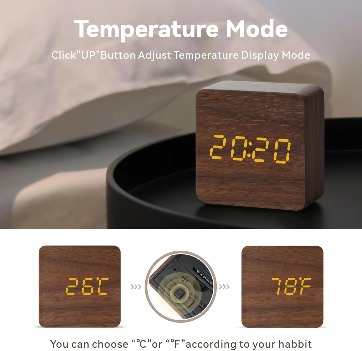 ساعت رومیزی دیجیتال LED Baytion، ساعت مربع کوچک با 3 گروه تنظیمات زنگ هشدار، نمایشگر دما و تاریخ، پشتیبانی از کابل USB برای اتاق خواب، کنار تخت (مربع) ساعت رومیزی دیجیتال LED Baytion، ساعت مربع کوچک با 3 گروه تنظیمات زنگ هشدار، نمایشگر دما و تاریخ، پشتیبانی از کابل USB برای اتاق خواب، کنار تخت (مربع)