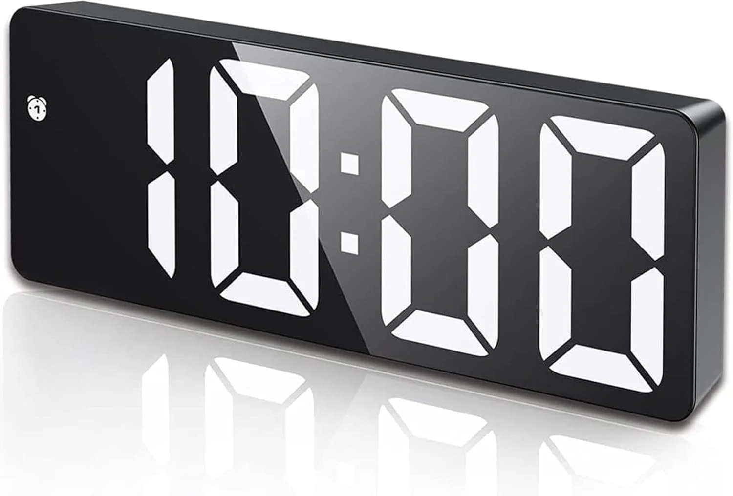 ساعت زنگ دار دیجیتال LED هوشمند BPA: ساعت چراغ خواب برقی با 3 روشنایی قابل تنظیم، ساعت رومیزی کنترل صوتی با نمایش تاریخ/ماه/دما، ساعت با منبع تغذیه USB/باتری برای اتاق خواب