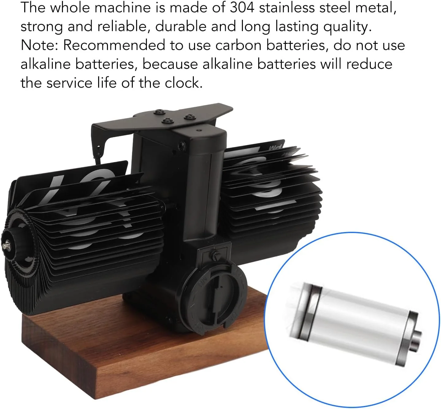 ساعت رومیزی دیجیتال BROLEO با طراحی کلاسیک و اعداد بزرگ، مناسب برای منزل، دفتر کار، مدرسه و هتل (مشکی)