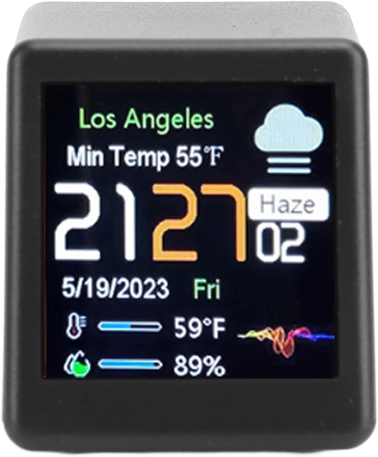 ساعت رومیزی دیجیتال کوچک با تقویم، دما و پیش بینی آب و هوا، صفحه نمایش دیجیتال ال سی دی 45 X 40 X 35 میلی متر، ساعت وای فای برای کودکان و بزرگسالان، Type C (مشکی) ساعت رومیزی دیجیتال کوچک با تقویم، دما و پیش بینی آب و هوا، صفحه نمایش دیجیتال ال سی دی 45 X 40 X 35 میلی متر، ساعت وای فای برای کودکان و بزرگسالان، Type C (مشکی)