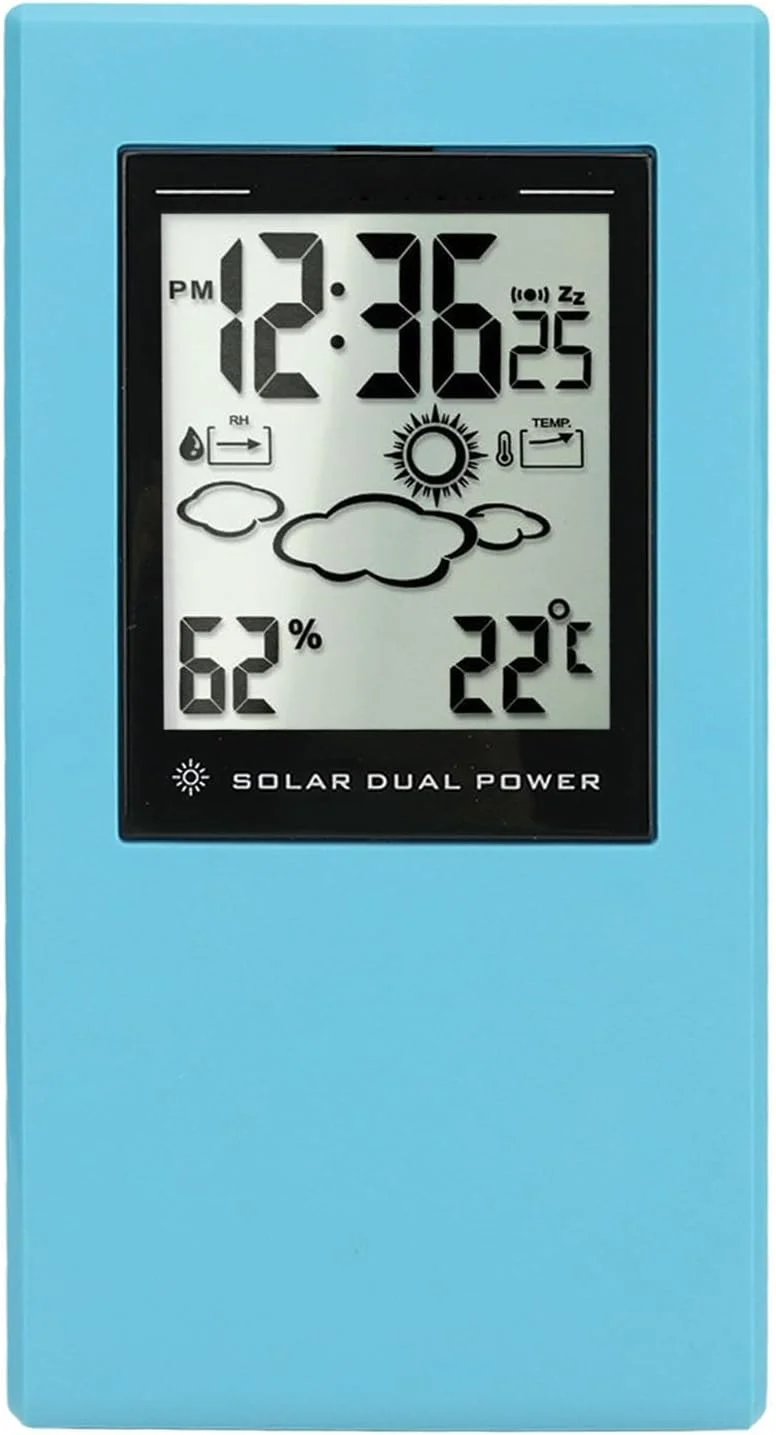 ساعت هواشناسی Denash، ساعت رومیزی هواشناسی با قابلیت تغییر بین سانتیگراد و فارنهایت، تایمر و صفحه نمایش LCD مربعی برای دفتر کار (آبی) ساعت هواشناسی Denash، ساعت رومیزی هواشناسی با قابلیت تغییر بین سانتیگراد و فارنهایت، تایمر و صفحه نمایش LCD مربعی برای دفتر کار (آبی)