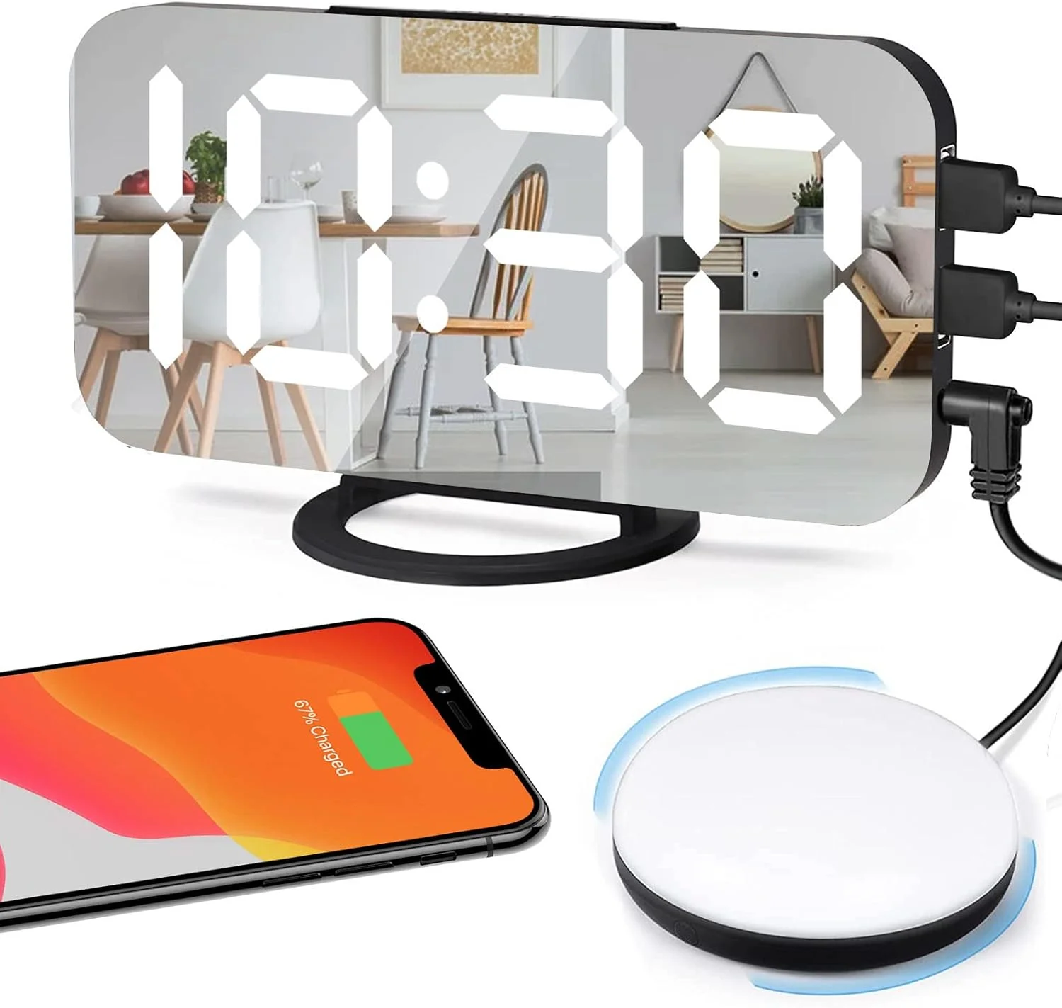 ساعت زنگ دار دیجیتال فوق العاده بلند برای افراد با خواب سنگین، ساعت زنگ دار دوگانه با لرزاننده تخت، صفحه نمایش بزرگ 6.5 اینچی با دیمر 0-100٪، اسنوز و 12/24 ساعته برای افراد با خواب سنگین و بیماران کم شنوا ساعت زنگ دار دیجیتال فوق العاده بلند برای افراد با خواب سنگین، ساعت زنگ دار دوگانه با لرزاننده تخت، صفحه نمایش بزرگ 6.5 اینچی با دیمر 0-100٪، اسنوز و 12/24 ساعته برای افراد با خواب سنگین و بیماران کم شنوا