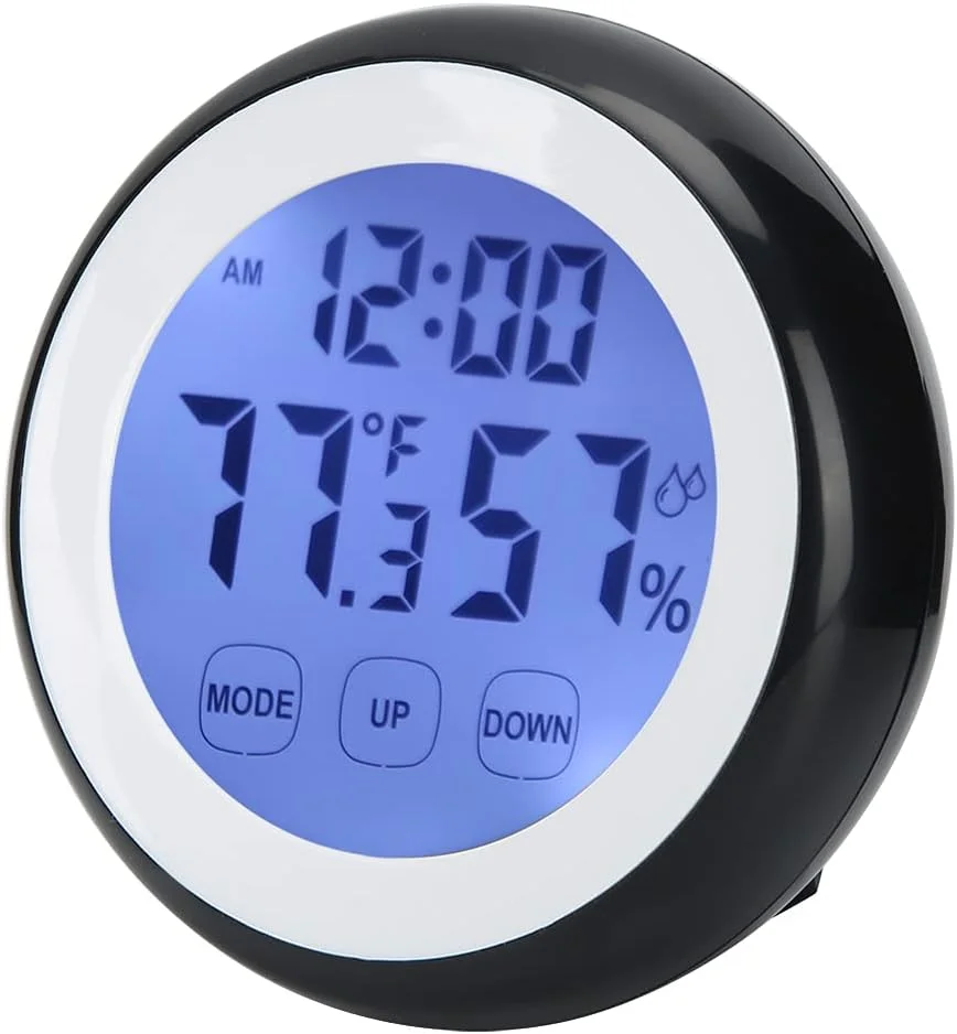 ساعت زنگ دار دیجیتال، نمایشگر LED زمان، دما و رطوبت، ساعت رومیزی برقی، ساعت زنگ دار کنار تختی برای اتاق خواب، خانه، دفتر کار، رومیزی ساعت زنگ دار دیجیتال، نمایشگر LED زمان، دما و رطوبت، ساعت رومیزی برقی، ساعت زنگ دار کنار تختی برای اتاق خواب، خانه، دفتر کار، رومیزی
