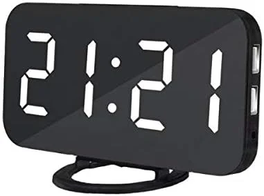 ساعت زنگ دار دیجیتال LED با پورت USB برای شارژر تلفن، دارای عملکرد لمسی تعویق زنگ، مناسب برای میز کار، اداره، میز هتل ساعت زنگ دار دیجیتال LED با پورت USB برای شارژر تلفن، دارای عملکرد لمسی تعویق زنگ، مناسب برای میز کار، اداره، میز هتل