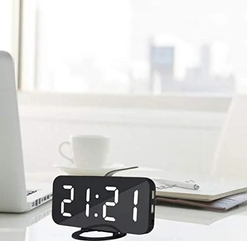 ساعت زنگ دار دیجیتال LED با پورت USB برای شارژر تلفن، دارای عملکرد لمسی تعویق زنگ، مناسب برای میز کار، اداره، میز هتل