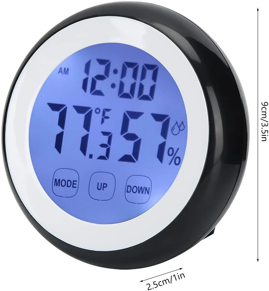 ساعت زنگ دار دیجیتال، نمایشگر LED زمان، دما و رطوبت، ساعت رومیزی برقی، ساعت زنگ دار کنار تختی برای اتاق خواب، خانه، دفتر کار، رومیزی