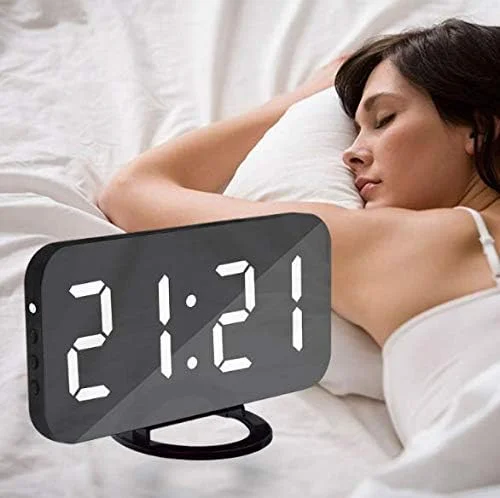 ساعت زنگ دار دیجیتال LED با پورت USB برای شارژر تلفن، دارای عملکرد لمسی تعویق زنگ، مناسب برای میز کار، اداره، میز هتل