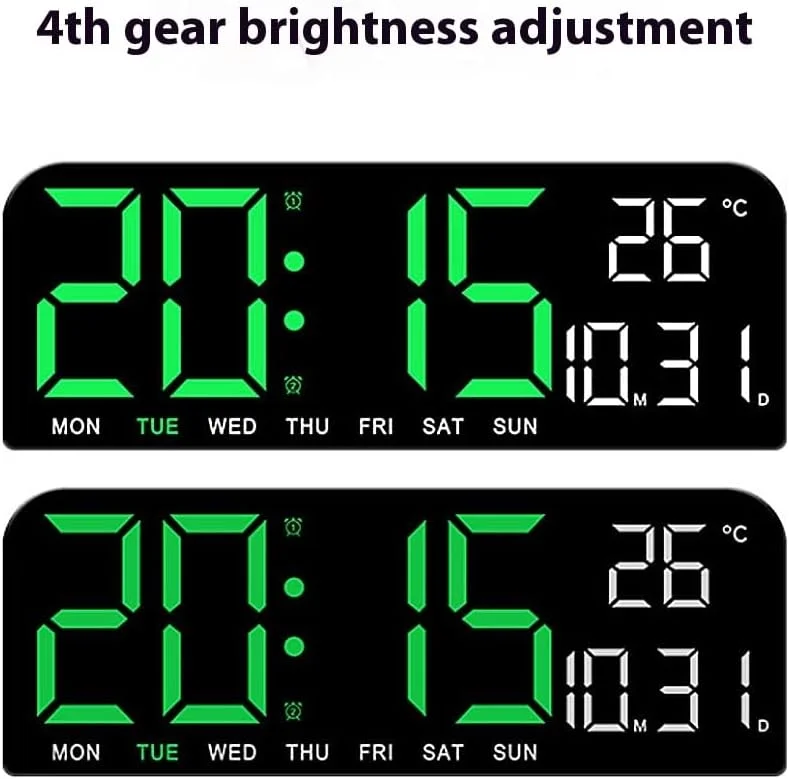 ساعت زنگ دار دیجیتال برای اتاق خواب، ساعت دیجیتال با صفحه نمایش بزرگ برای اتاق خانواده، پسران و دختران، ساعت دیواری دیجیتال نمایشگر تاریخ و دما (24×3×9 سانتی متر) ساعت زنگ دار دیجیتال برای اتاق خواب، ساعت دیجیتال با صفحه نمایش بزرگ برای اتاق خانواده، پسران و دختران، ساعت دیواری دیجیتال نمایشگر تاریخ و دما (24×3×9 سانتی متر)