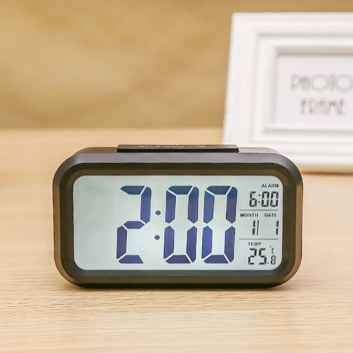 چراغ خواب هوشمند ECVV، ساعت زنگ دار دیجیتال با باتری، ساعت الکترونیکی رومیزی با کاربری آسان، دارای تاریخ و دمای داخلی برای کودکان چراغ خواب هوشمند ECVV، ساعت زنگ دار دیجیتال با باتری، ساعت الکترونیکی رومیزی با کاربری آسان، دارای تاریخ و دمای داخلی برای کودکان