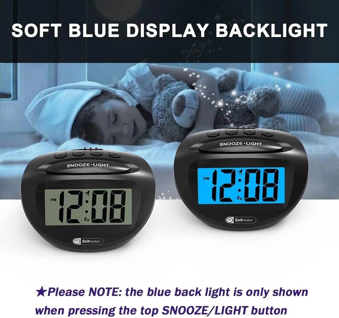 ساعت زنگ دار دیجیتال LCD اکسفور با باتری، نور پس زمینه آبی، حجم صدای زنگ افزایشی، ساعت پایه ساده برای اتاق خواب، میز، مسافرت ساعت زنگ دار دیجیتال LCD اکسفور با باتری، نور پس زمینه آبی، حجم صدای زنگ افزایشی، ساعت پایه ساده برای اتاق خواب، میز، مسافرت