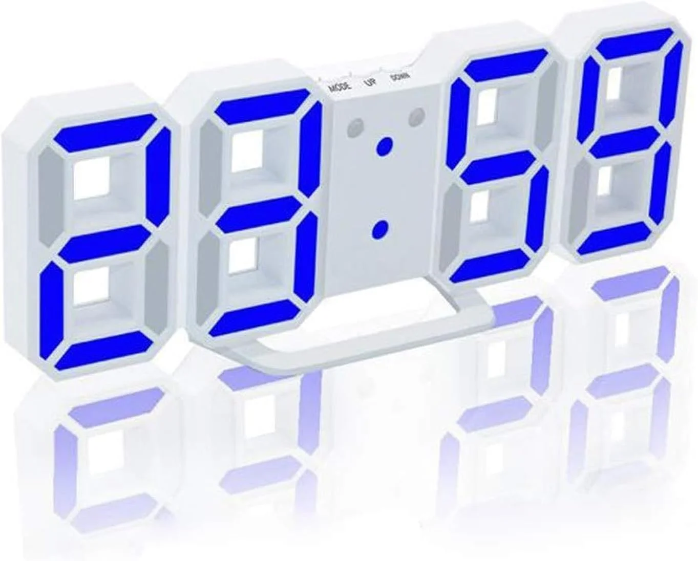 ساعت رومیزی دیجیتال LED سه بعدی Walmeck با حالت شب درخشان، روشنایی قابل تنظیم، نمایشگر 24/12 ساعته، ساعت زنگ دار، قابل نصب روی دیوار
