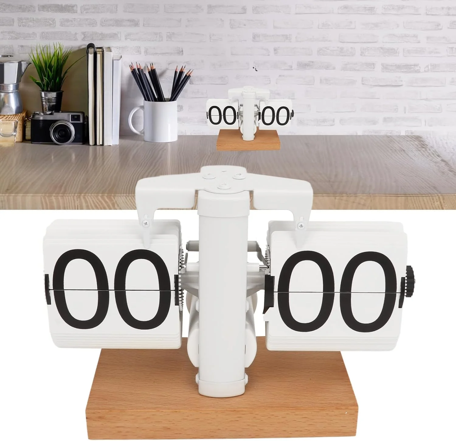 ساعت فلیپ گرنی، ساعت فلیپ پایین، ساعت دیجیتال فلیپ اتوماتیک، ساعت رومیزی فلیپ اتوماتیک با اعداد بزرگ خوانا و پایه ضد لغزش، ساعت رومیزی فلیپ برای اتاق نشیمن منزل و اداره