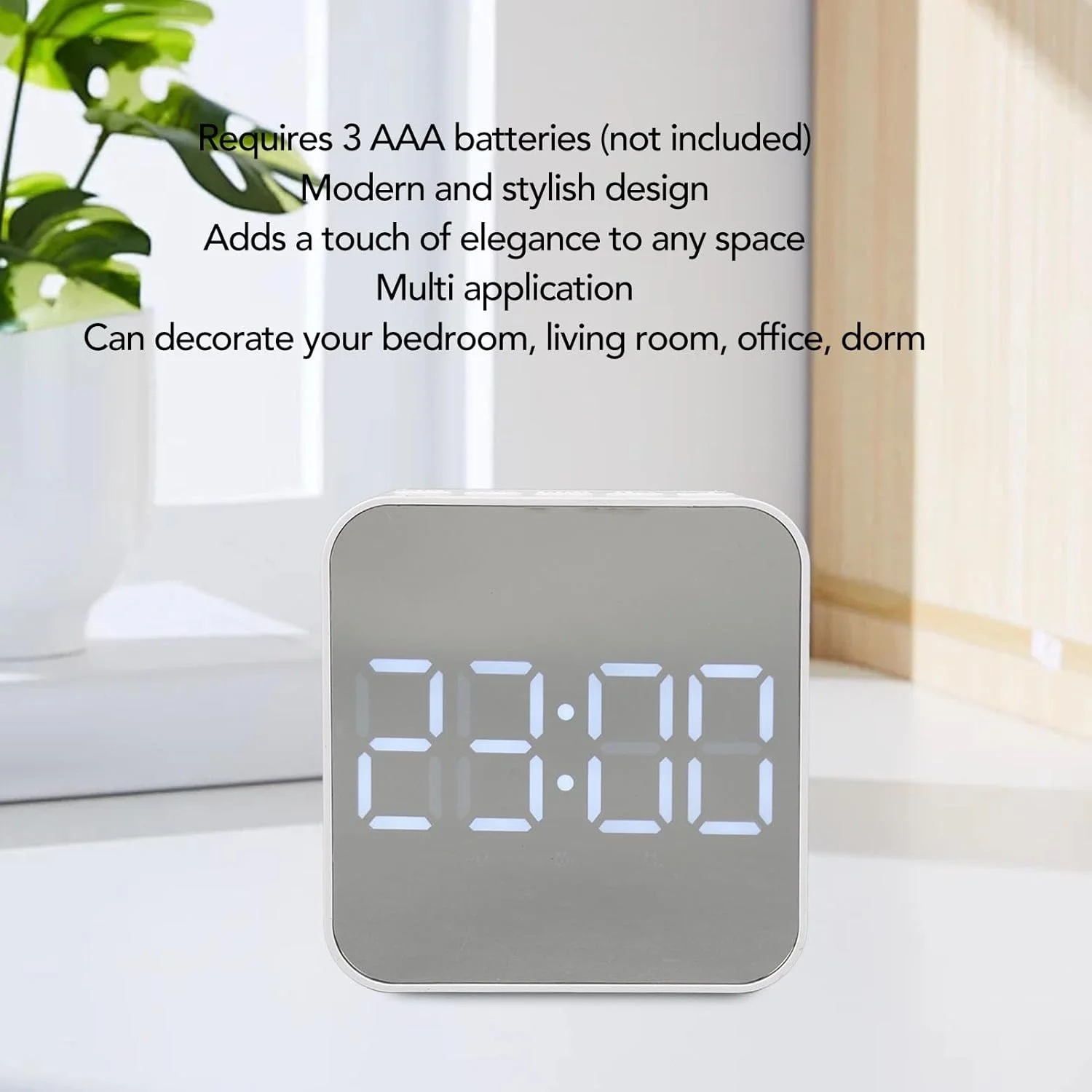 ساعت زنگ دار دیجیتال، ساعت LED کنار تختی، حالت 2گانه آخر هفته و روزهای هفته، با تاریخ، 12/24 ساعته، دما، حالت شب، ساعت زنگ دار رومیزی مینیمالیستی با منبع تغذیه USB/باتری (سفید) ساعت زنگ دار دیجیتال، ساعت LED کنار تختی، حالت 2گانه آخر هفته و روزهای هفته، با تاریخ، 12/24 ساعته، دما، حالت شب، ساعت زنگ دار رومیزی مینیمالیستی با منبع تغذیه USB/باتری (سفید)