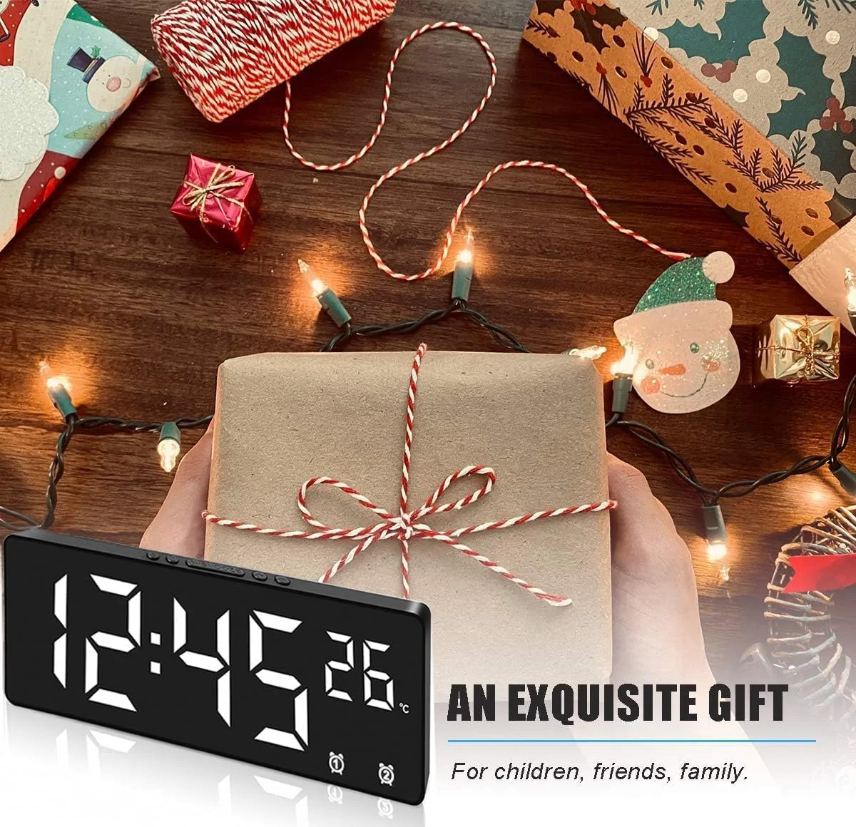 ساعت زنگ دار دیجیتال GraGra برای اتاق خواب، ساعت های الکترونیکی دیجیتال LED با سطح آینه ای، روشنایی قابل تنظیم، کنترل صدا، برای کنار تخت، اتاق خواب، دفتر، مشکی ساعت زنگ دار دیجیتال GraGra برای اتاق خواب، ساعت های الکترونیکی دیجیتال LED با سطح آینه ای، روشنایی قابل تنظیم، کنترل صدا، برای کنار تخت، اتاق خواب، دفتر، مشکی