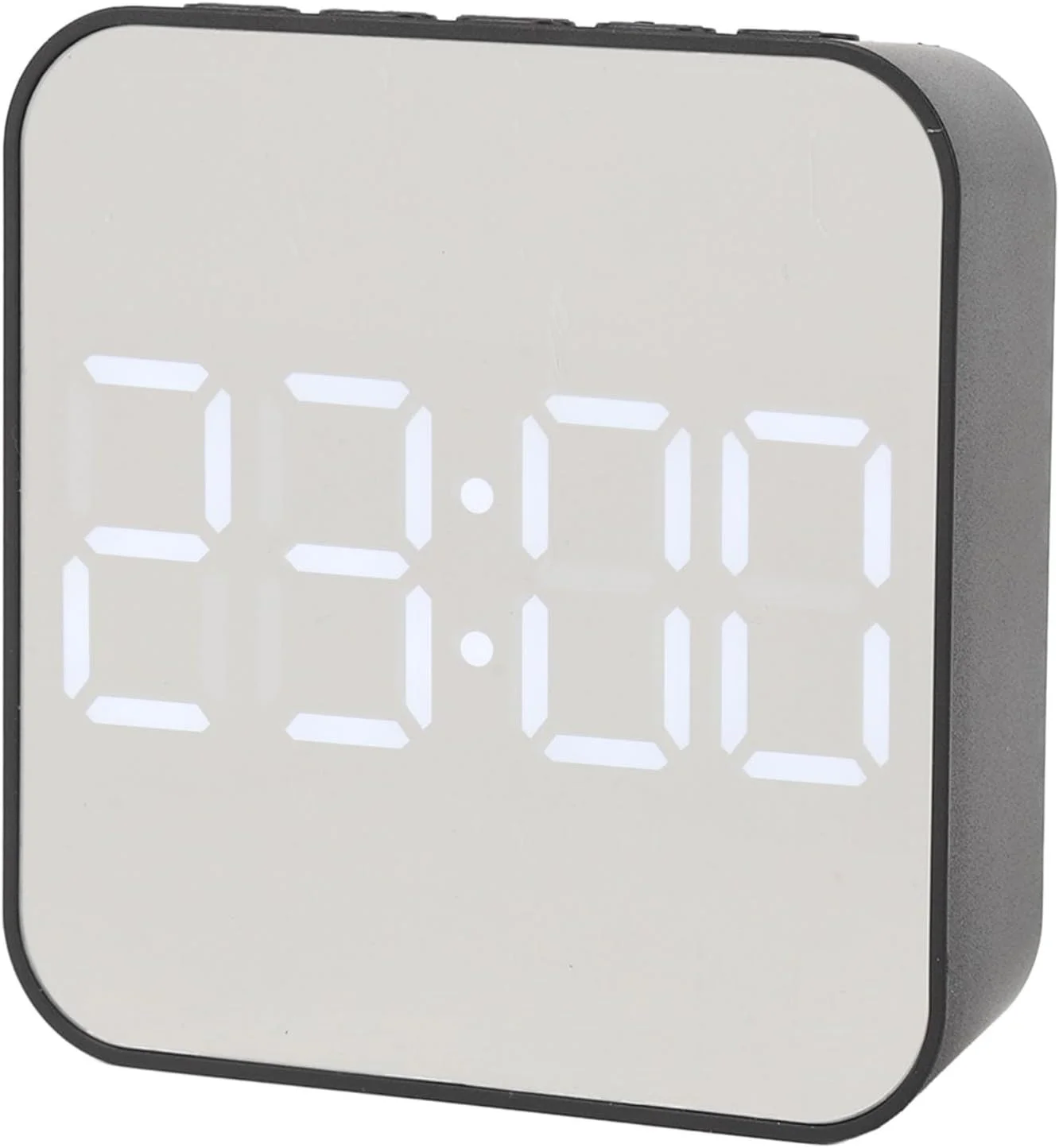 ساعت زنگ دار دیجیتال LED مدل Jectse، دارای 2 تنظیم زنگ هشدار، چند منظوره، ساعت زنگ دار الکترونیکی کوچک با نمایشگر دما و تاریخ، مناسب اتاق خواب (مشکی)
