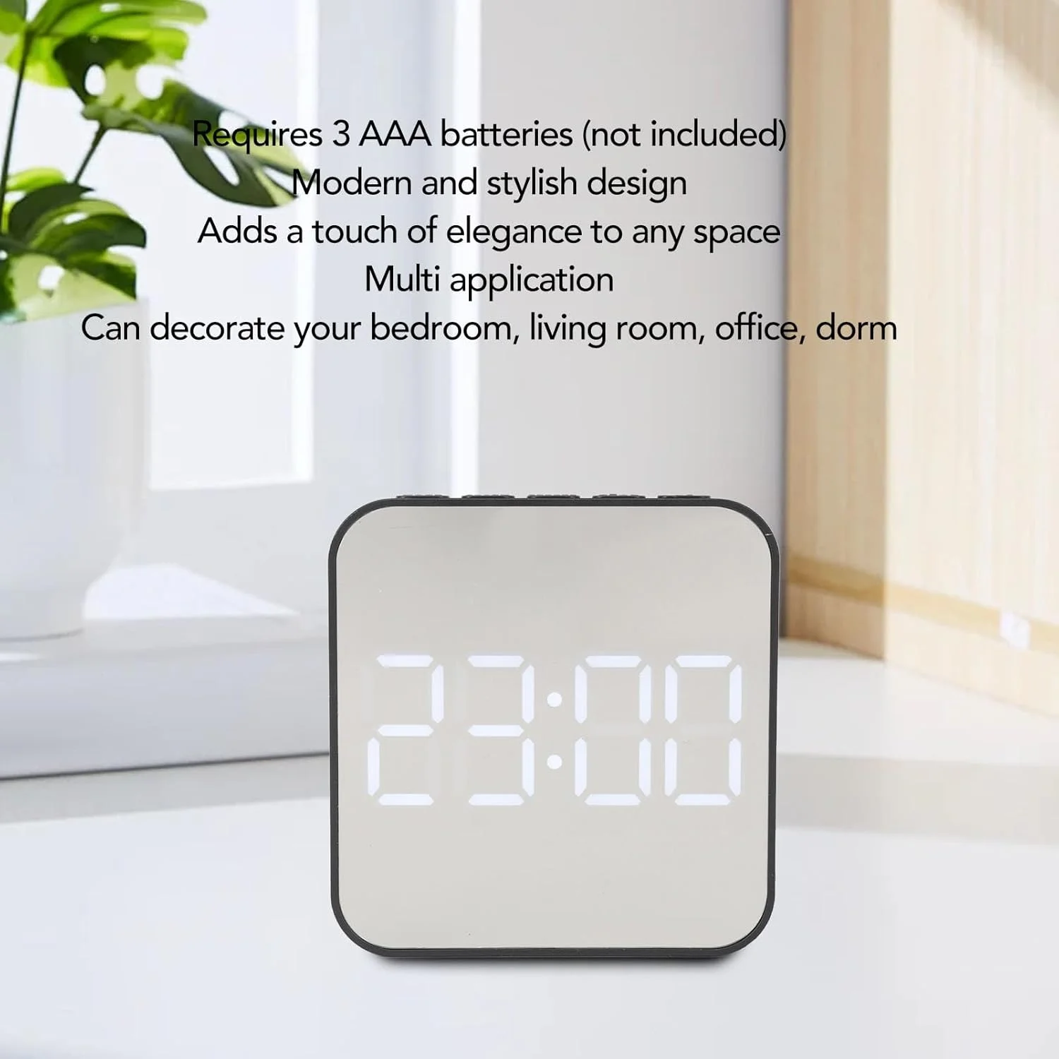 ساعت زنگ دار دیجیتال LED مدل Jectse، دارای 2 تنظیم زنگ هشدار، چند منظوره، ساعت زنگ دار الکترونیکی کوچک با نمایشگر دما و تاریخ، مناسب اتاق خواب (مشکی) ساعت زنگ دار دیجیتال LED مدل Jectse، دارای 2 تنظیم زنگ هشدار، چند منظوره، ساعت زنگ دار الکترونیکی کوچک با نمایشگر دما و تاریخ، مناسب اتاق خواب (مشکی)