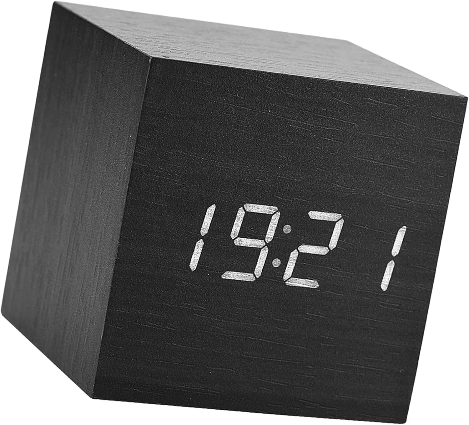 ساعت زنگ دار دیجیتال چوبی Jectse، ساعت رومیزی دیجیتال با کنترل صوتی، نمایشگر LED الکترونیکی زمان و تشخیص دما برای اتاق خواب، کنترل صوتی 6x6x6 سانتی متر (چوب سیاه +) ساعت زنگ دار دیجیتال چوبی Jectse، ساعت رومیزی دیجیتال با کنترل صوتی، نمایشگر LED الکترونیکی زمان و تشخیص دما برای اتاق خواب، کنترل صوتی 6x6x6 سانتی متر (چوب سیاه +)
