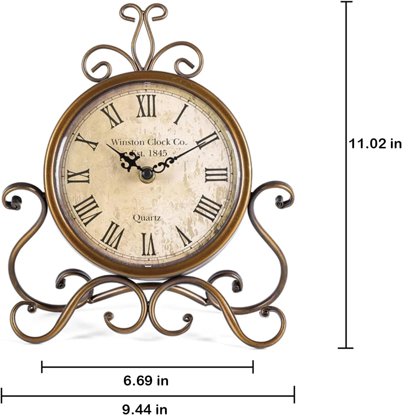 ساعت رومیزی وینتیج HZDHCLH برای دکور اتاق نشیمن و اتاق خواب، ساعت قفسه ای تزئینی بی صدا با باتری، ساعت شومینه ای کوچک روستایی با اعداد رومی ساعت رومیزی وینتیج HZDHCLH برای دکور اتاق نشیمن و اتاق خواب، ساعت قفسه ای تزئینی بی صدا با باتری، ساعت شومینه ای کوچک روستایی با اعداد رومی