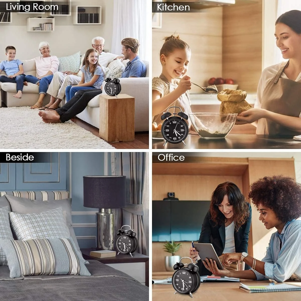 ساعت زنگ دار بلند HuanShiJingXuan برای خواب سنگین، ساعت زنگ دار دو قلو 4 اینچی بدون تیک تاک - قاب فلزی صفحه سه بعدی با عملکرد نور پس زمینه - ساعت رومیزی برای خانه و محل کار - مشکی کلاسیک ساعت زنگ دار بلند HuanShiJingXuan برای خواب سنگین، ساعت زنگ دار دو قلو 4 اینچی بدون تیک تاک - قاب فلزی صفحه سه بعدی با عملکرد نور پس زمینه - ساعت رومیزی برای خانه و محل کار - مشکی کلاسیک