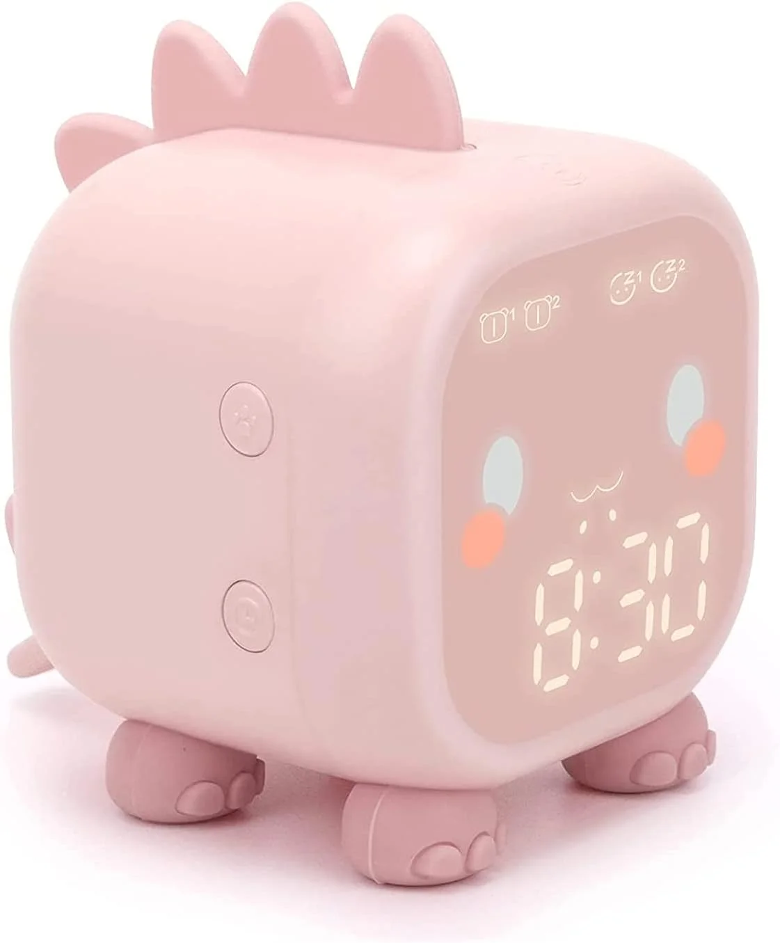 ساعت زنگ دار کودکانه KASTWAVE، ساعت زنگ دار دیجیتال برای اتاق خواب کودکان، ساعت خواب کودکانه طرح دایناسور، چراغ بیداری و چراغ خواب با ساعت زنگ دار USB برای هدیه تولد پسران و دختران
