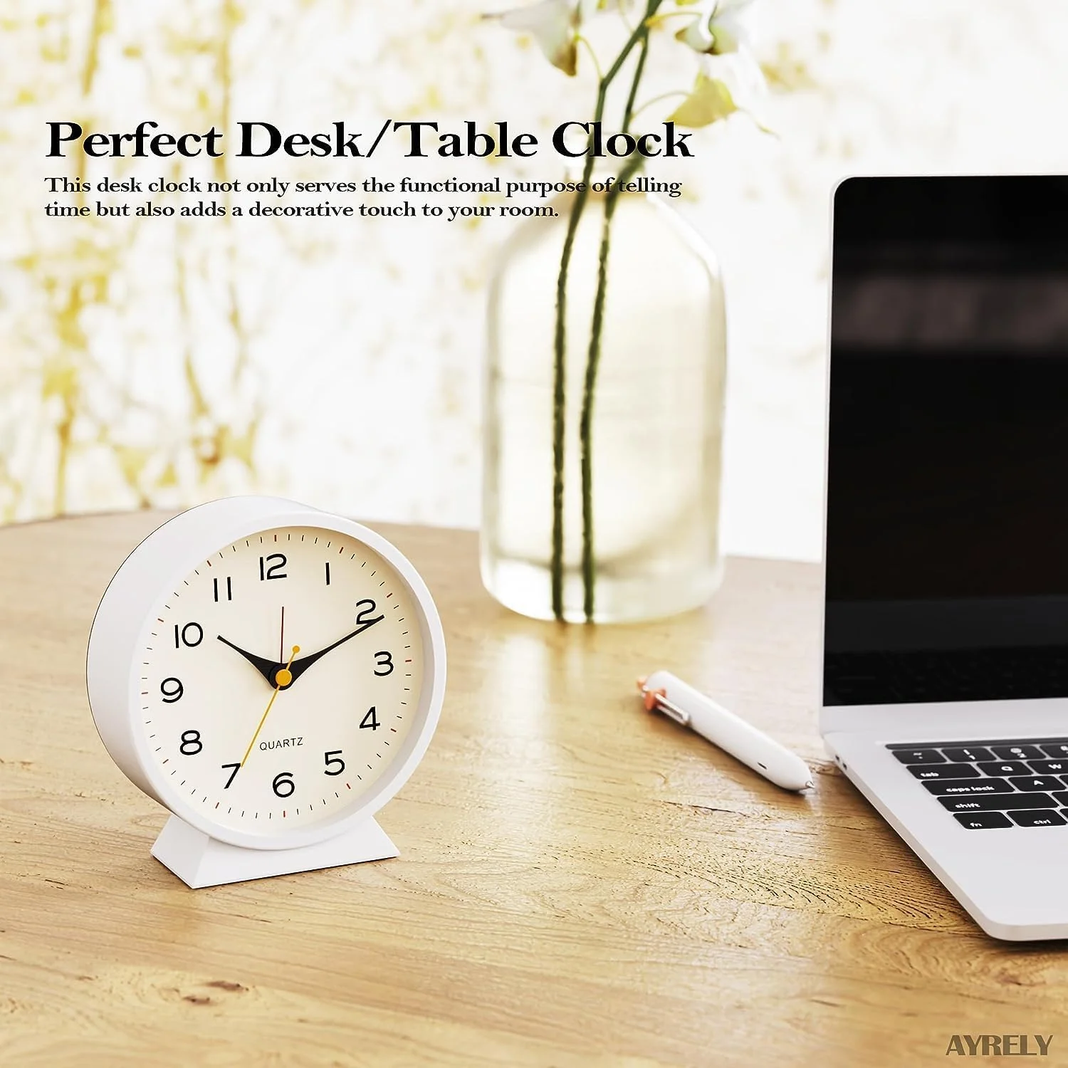 ساعت زنگ دار آنالوگ خزنه، ساعت رومیزی پایه برای اتاق خواب، ساعت رومیزی کوچک رترو، ساعت رومیزی فلزی با نور برای دکور اتاق نشیمن، اتاق خواب، کنار تخت، قفسه (سفید) ساعت زنگ دار آنالوگ خزنه، ساعت رومیزی پایه برای اتاق خواب، ساعت رومیزی کوچک رترو، ساعت رومیزی فلزی با نور برای دکور اتاق نشیمن، اتاق خواب، کنار تخت، قفسه (سفید)