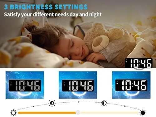 ساعت زنگ دار دیجیتال LED هوشمند، ساعت رومیزی الکترونیکی با 3 سطح روشنایی قابل تنظیم، ساعت کنترل صوتی با نمایش تاریخ/ماه/دما برای اتاق خواب (باتری ها شامل می شوند) ساعت زنگ دار دیجیتال LED هوشمند، ساعت رومیزی الکترونیکی با 3 سطح روشنایی قابل تنظیم، ساعت کنترل صوتی با نمایش تاریخ/ماه/دما برای اتاق خواب (باتری ها شامل می شوند)