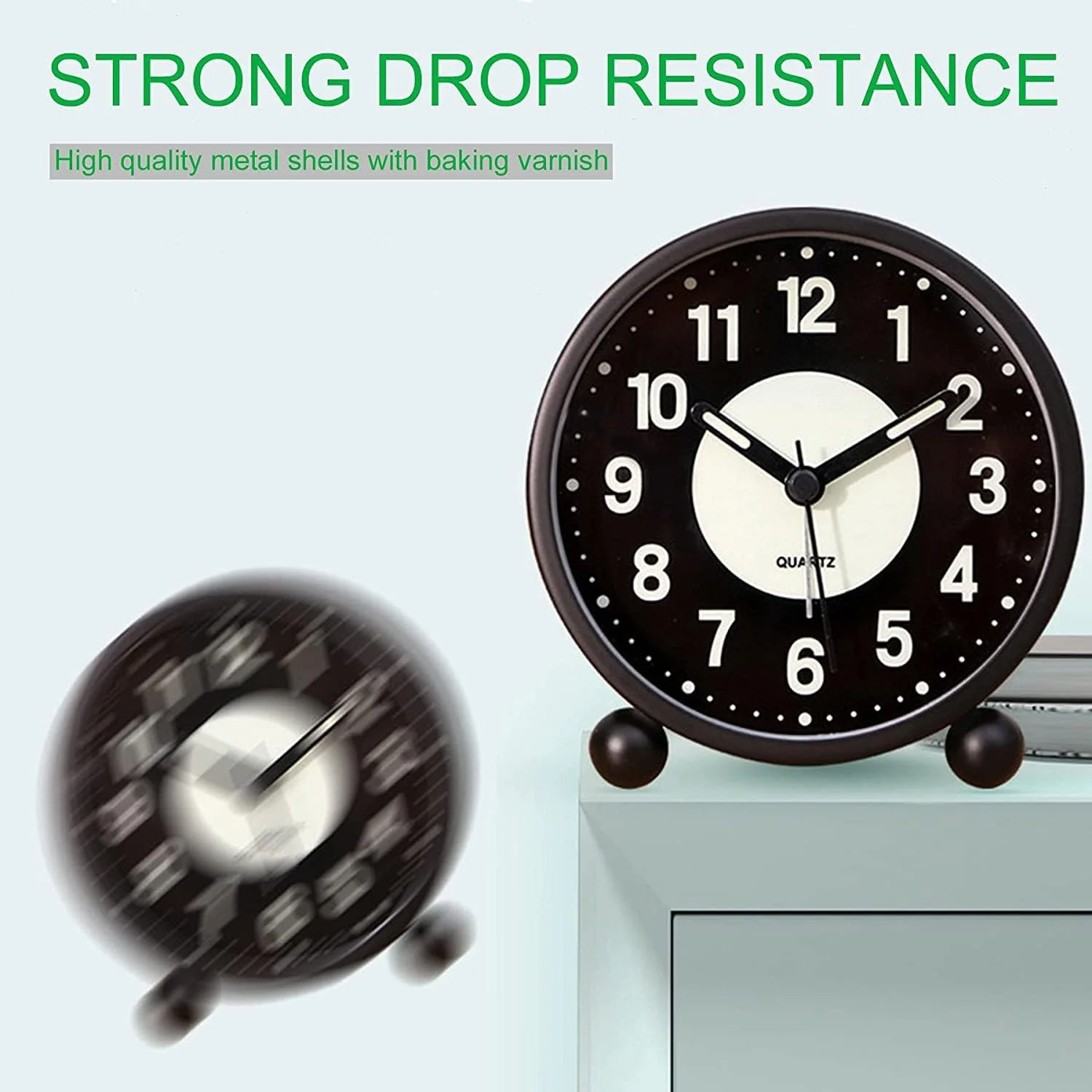 ساعت رومیزی زنگ دار KASTWAVE، شب نما، گرد 4 اینچی، آنالوگ بی صدا، بدون تیک تاک، با باتری و زنگ هشدار بلند و چراغ شب، ساعت کوچک رومیزی برای اتاق خواب، میز کنار تخت ساعت رومیزی زنگ دار KASTWAVE، شب نما، گرد 4 اینچی، آنالوگ بی صدا، بدون تیک تاک، با باتری و زنگ هشدار بلند و چراغ شب، ساعت کوچک رومیزی برای اتاق خواب، میز کنار تخت