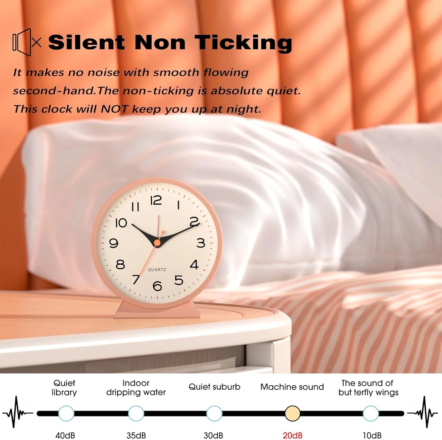 ساعت رومیزی خزنه، ساعت رومیزی مسافرتی، ساعت پایه اتاق خواب، ساعت رومیزی کوچک رترو، ساعت فلزی بی صدا با نور برای دکور اتاق نشیمن، اتاق خواب، کنار تخت، قفسه (صورتی) ساعت رومیزی خزنه، ساعت رومیزی مسافرتی، ساعت پایه اتاق خواب، ساعت رومیزی کوچک رترو، ساعت فلزی بی صدا با نور برای دکور اتاق نشیمن، اتاق خواب، کنار تخت، قفسه (صورتی)