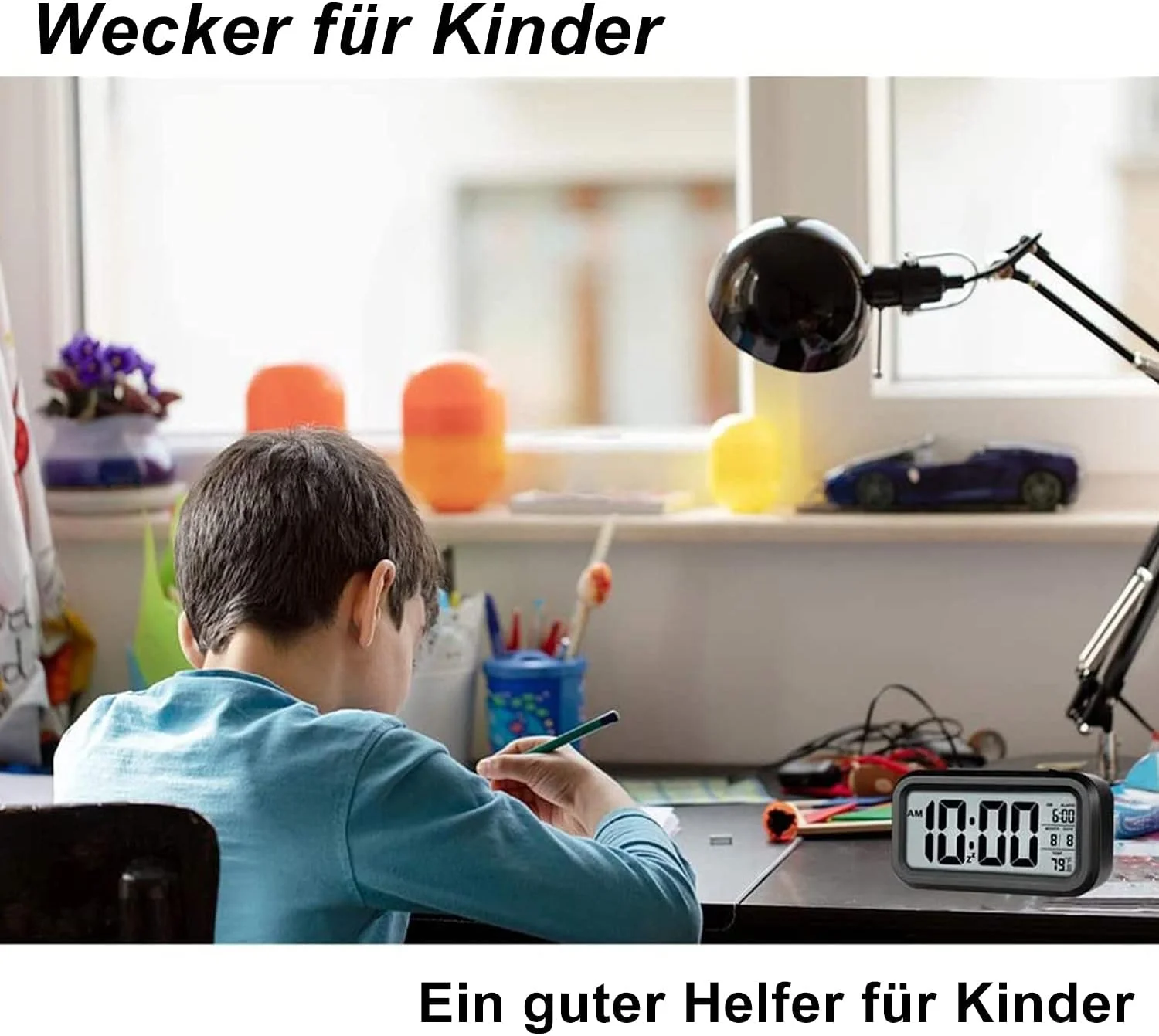 ساعت زنگ دار دیجیتال Lesipee، ساعت برای اتاق خواب، ساعت رومیزی با باتری، ساعت دیجیتال با چراغ شب هوشمند نمایش 12/24 ساعته عملکرد چرت زدن برای خواب سنگین برای کودکان