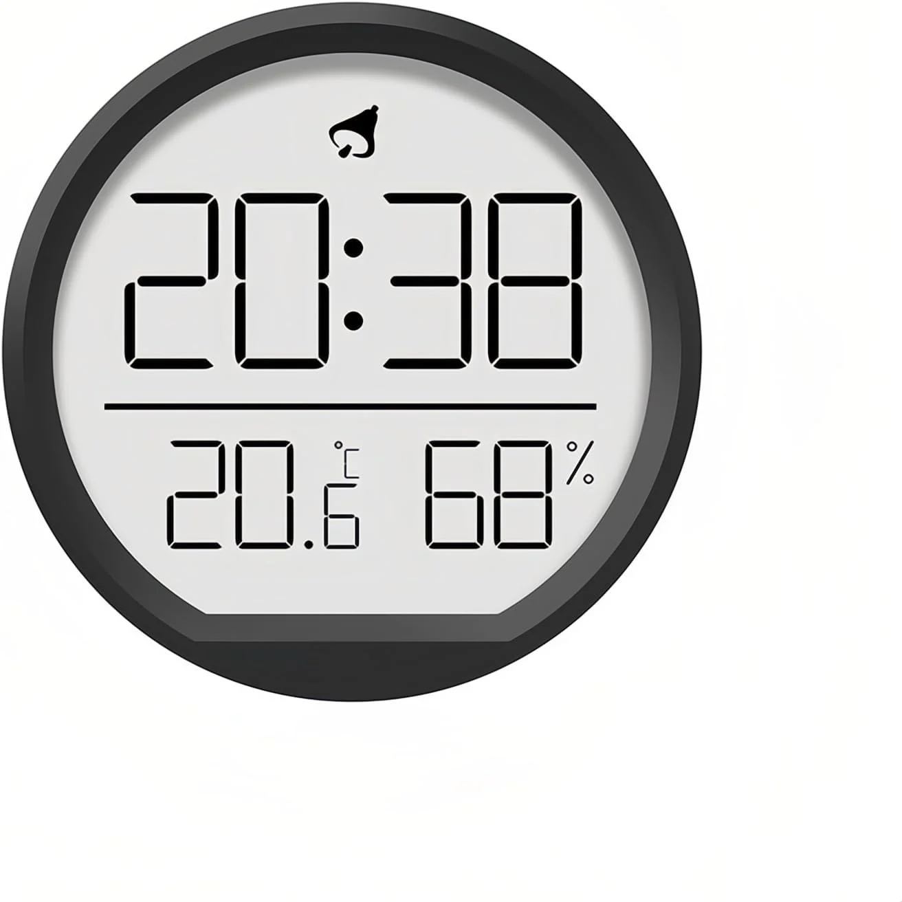 ساعت دیجیتال کوچک LCD Lancoon با دماسنج و رطوبت سنج، طراحی مغناطیسی، قابل نصب رومیزی و آویز، 3 نوع قرارگیری، تقویم 12/24 ساعته برای خانه، آشپزخانه، اداره
