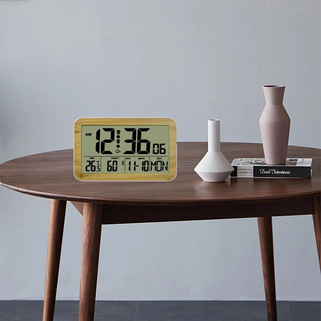 ساعت زنگ دار دیجیتال Lancoon با قابلیت تعویق زنگ، صفحه نمایش بزرگ LCD HD، نمایش دما و رطوبت، تاریخ و روز هفته، تغذیه با باتری، رنگ های متنوع برای اتاق خواب و نشیمن ساعت زنگ دار دیجیتال Lancoon با قابلیت تعویق زنگ، صفحه نمایش بزرگ LCD HD، نمایش دما و رطوبت، تاریخ و روز هفته، تغذیه با باتری، رنگ های متنوع برای اتاق خواب و نشیمن