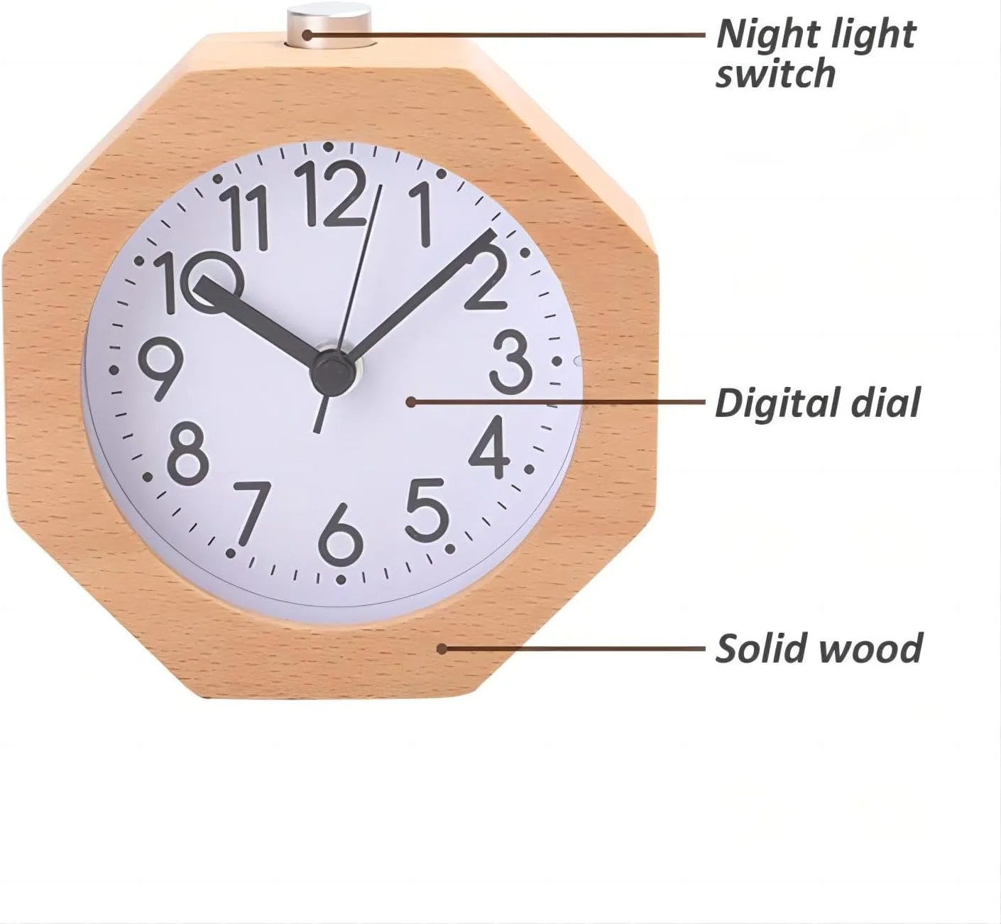 ساعت زنگ دار چوبی آنالوگ Lancoon، کوچک، LED، بدون صدا، آرام با اعداد عربی، چراغ بیدارباش شبانه، عملکرد تعویق، با باتری کار می کند، تنظیم آسان برای کودکان، مردان، زنان (زرد) ساعت زنگ دار چوبی آنالوگ Lancoon، کوچک، LED، بدون صدا، آرام با اعداد عربی، چراغ بیدارباش شبانه، عملکرد تعویق، با باتری کار می کند، تنظیم آسان برای کودکان، مردان، زنان (زرد)