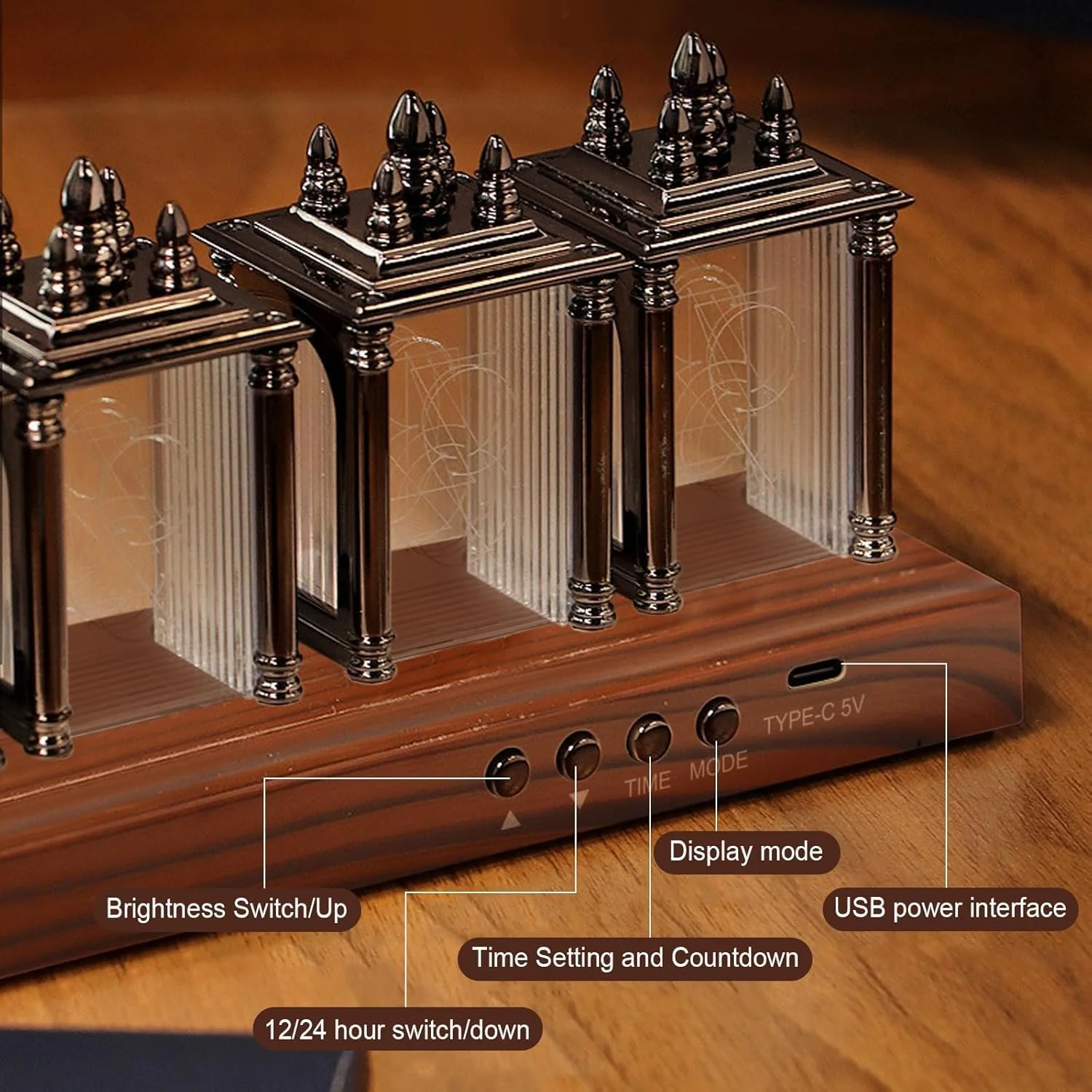 ساعت لامپ NALACAL Nixie، با LED RGB، نمایشگر تاریخ و زمان DIY، حافظه قطع برق، حالت های متعدد، سوئیچ 12/24 ساعته - ساعت USB برای هدیه و دکوراسیون ساعت لامپ NALACAL Nixie، با LED RGB، نمایشگر تاریخ و زمان DIY، حافظه قطع برق، حالت های متعدد، سوئیچ 12/24 ساعته - ساعت USB برای هدیه و دکوراسیون