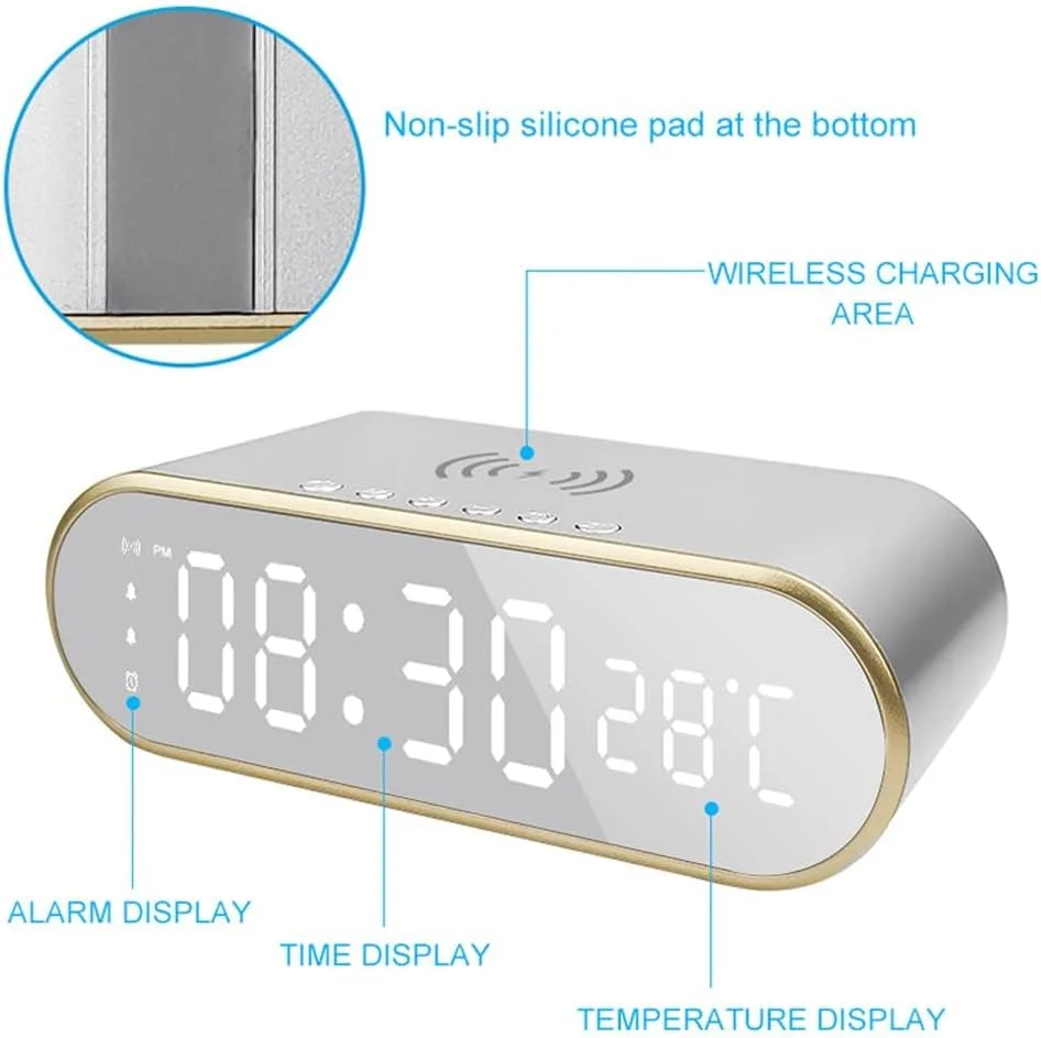 ساعت زنگ دار دیجیتال LED NALACAL، ساعت دیجیتال با طراحی مدرن، ساعت زنگ دار دیجیتال با شارژر بی سیم سریع، دماسنج و نمایش زمان، برای اتاق خواب، جلسه، مسافرت، انجام تکالیف و موارد دیگر (مشکی) ساعت زنگ دار دیجیتال LED NALACAL، ساعت دیجیتال با طراحی مدرن، ساعت زنگ دار دیجیتال با شارژر بی سیم سریع، دماسنج و نمایش زمان، برای اتاق خواب، جلسه، مسافرت، انجام تکالیف و موارد دیگر (مشکی)