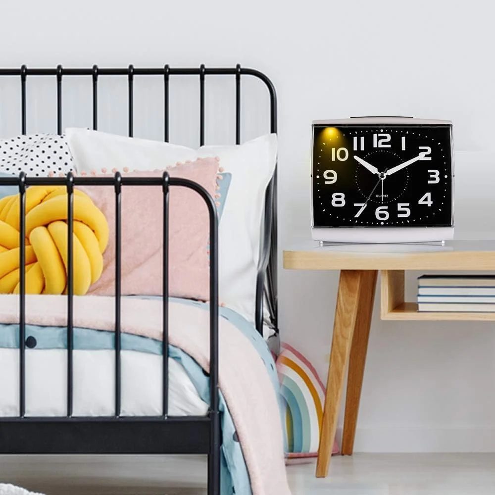 ساعت زنگ دار آنالوگ NALACAL، ساعت زنگ دار دیجیتال برای اتاق خواب، ساعت زنگ دار مربع بزرگ، حرکت بی صدا، ساعت زنگ دار بی صدا کنار تخت، با چراغ شب، ساعت رومیزی بدون تیک تاک، بدون باتری ساعت زنگ دار آنالوگ NALACAL، ساعت زنگ دار دیجیتال برای اتاق خواب، ساعت زنگ دار مربع بزرگ، حرکت بی صدا، ساعت زنگ دار بی صدا کنار تخت، با چراغ شب، ساعت رومیزی بدون تیک تاک، بدون باتری