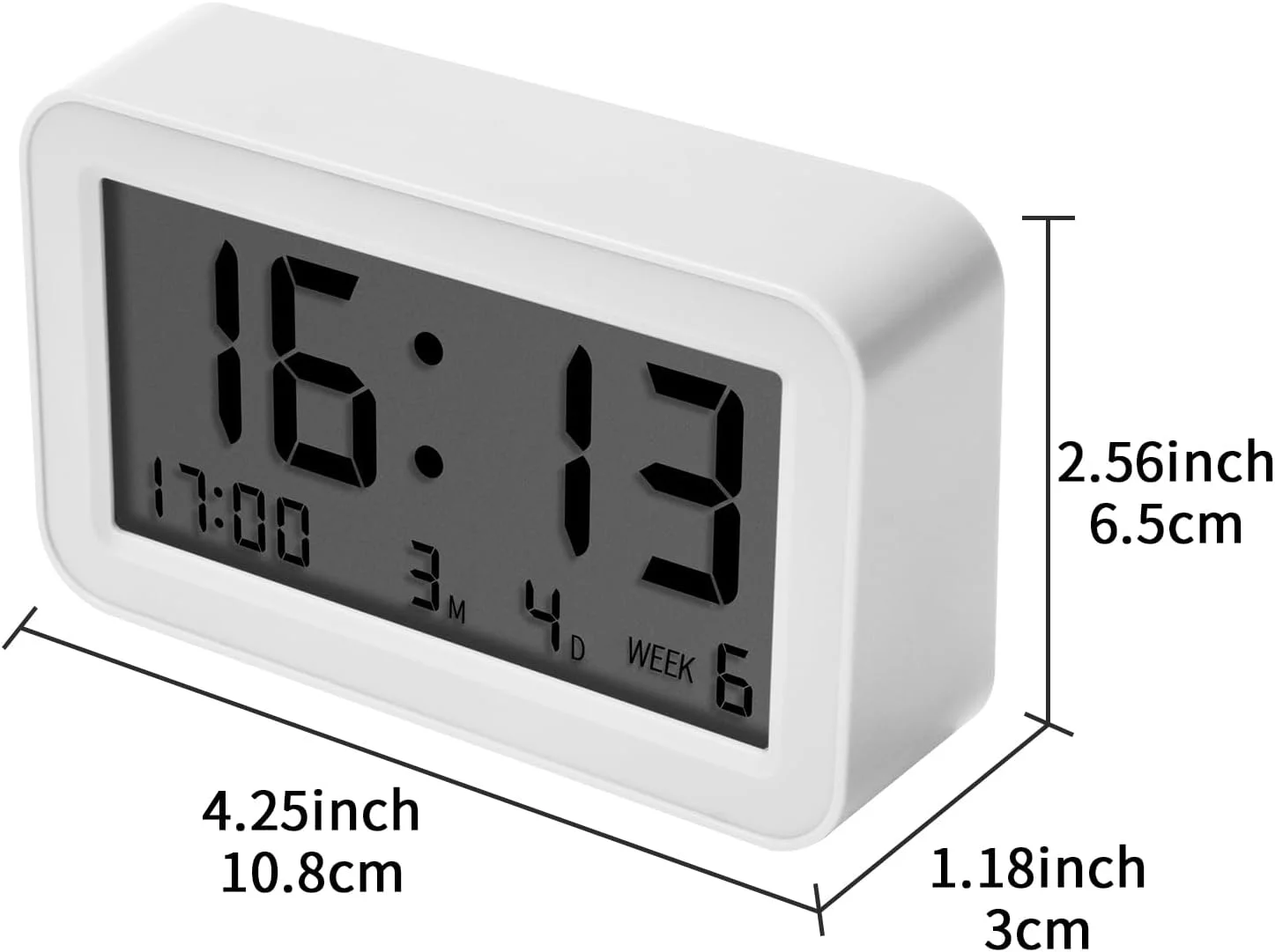 ساعت رومیزی دیجیتال ساده با نمایش اعداد بزرگ، زمان، تاریخ، و زنگ هشدار، مناسب برای اتاق خواب، کنار تخت، اتاق نشیمن، دفتر کار و دکوراسیون منزل (سفید) ساعت رومیزی دیجیتال ساده با نمایش اعداد بزرگ، زمان، تاریخ، و زنگ هشدار، مناسب برای اتاق خواب، کنار تخت، اتاق نشیمن، دفتر کار و دکوراسیون منزل (سفید)