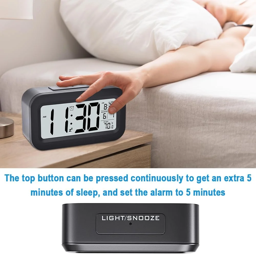 ساعت زنگ دار دیجیتال چراغ خواب Necomi، هوشمند خلاقانه، ساعت الکترونیکی رومیزی کنار تخت با باتری، بی صدا و نورانی با نور قابل تنظیم، مناسب برای دانش آموزان و کودکان ساعت زنگ دار دیجیتال چراغ خواب Necomi، هوشمند خلاقانه، ساعت الکترونیکی رومیزی کنار تخت با باتری، بی صدا و نورانی با نور قابل تنظیم، مناسب برای دانش آموزان و کودکان