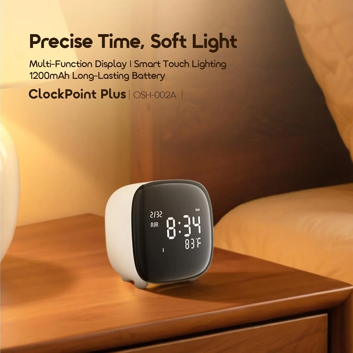 ساعت زنگ دار اورایمو پریمیوم با کنترل لمسی هوشمند، 3 زنگ هشدار و نور پس زمینه فعال شده با صدا، عمر باتری 80 روزه در هر بار شارژ، ساعت دیجیتال با تاریخ/دما/چرت زدن/12H/24H، ساعت رومیزی برای دانش آموزان و کودکان