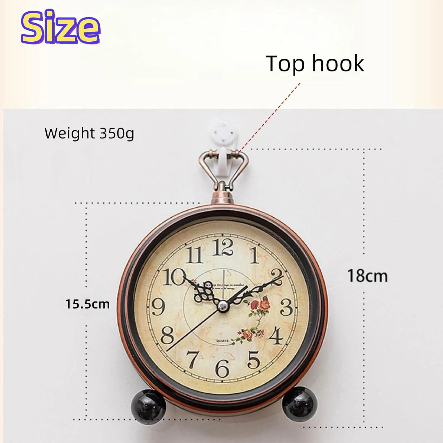 ساعت زنگ دار بی صدا، ساعت زنگ دار با طراحی قدیمی، ساختار فلزی با الهام از سبک رترو، ساعت رومیزی یا کنار تختی خلاقانه، با باتری کار می کند، قابل نصب روی دیوار، صفحه نمایش واضح و خوانا، حرکت بی صدا ساعت زنگ دار بی صدا، ساعت زنگ دار با طراحی قدیمی، ساختار فلزی با الهام از سبک رترو، ساعت رومیزی یا کنار تختی خلاقانه، با باتری کار می کند، قابل نصب روی دیوار، صفحه نمایش واضح و خوانا، حرکت بی صدا