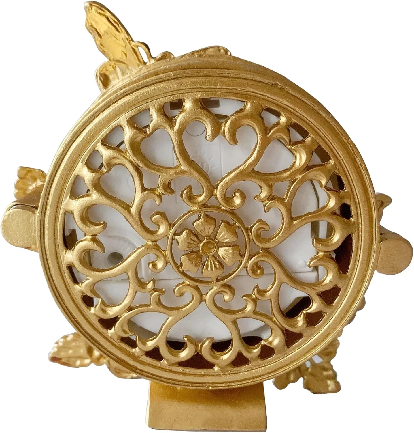 ساعت رومیزی آنالوگ کوچک و بی صدای Pasiir با بدنه فلزی نقاشی شده با دست و موتور بدون صدا با باتری، مناسب برای قفسه، اتاق خواب، کنار تخت، میز، ساعت هدیه