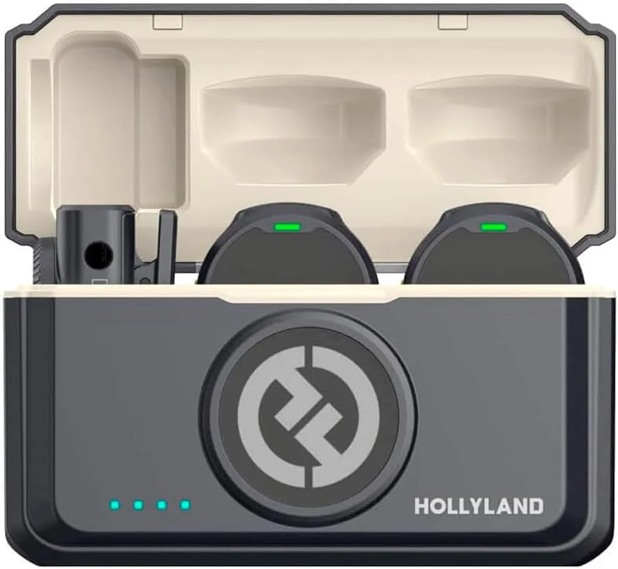 میکروفون یقه ای بی سیم Hollyland Lark M2 Combo با درگاه لایتنینگ، مشکی مخصوص iOS