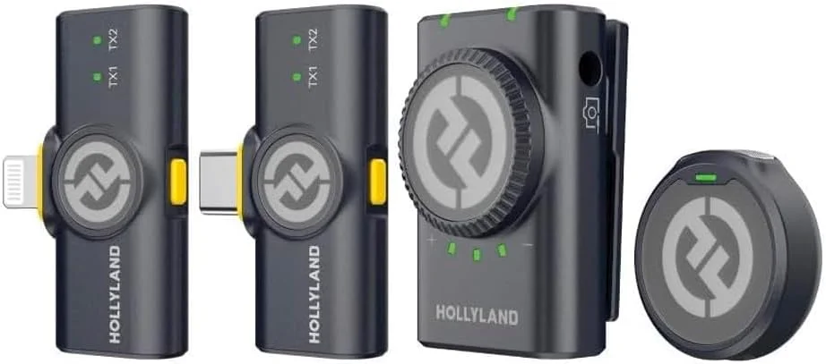 میکروفون یقه ای بی سیم Hollyland Lark M2 Combo با درگاه لایتنینگ، مشکی مخصوص iOS