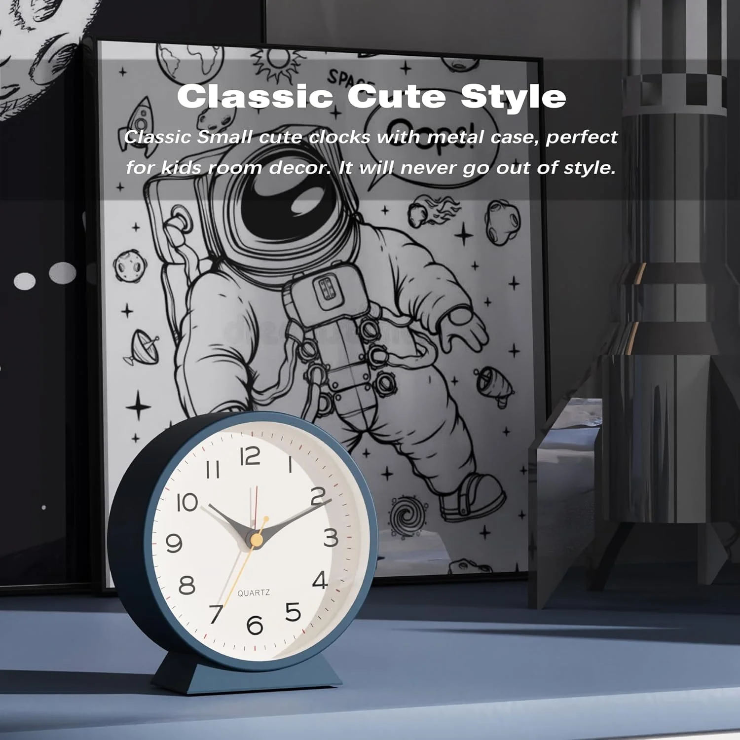 ساعت زنگ دار آنالوگ ROUNY، بدون صدا، ساعت رومیزی کوچک یکپارچهسازی با سیستمعامل، ساعت فلزی کوارتز با نور برای خانه/مدرسه/دفتر (آبی) ساعت زنگ دار آنالوگ ROUNY، بدون صدا، ساعت رومیزی کوچک یکپارچهسازی با سیستمعامل، ساعت فلزی کوارتز با نور برای خانه/مدرسه/دفتر (آبی)