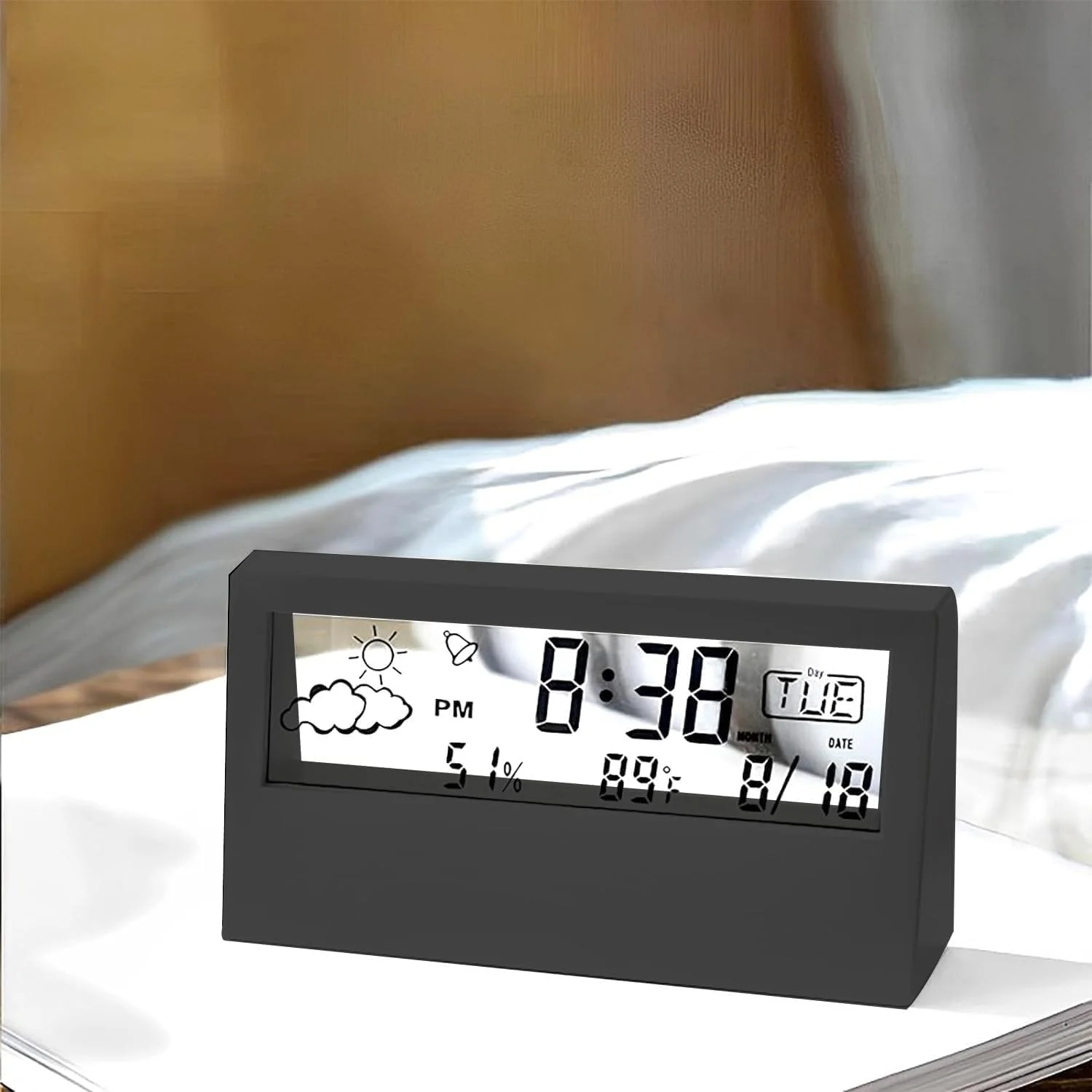 ساعت رومیزی دیجیتال Pumbombom، پنل شفاف، طراحی مدرن، دما، رطوبت، حالت تعویق، دکوراسیون زیبا برای خانه و محل کار، ساعت باتری خور برای دفتر، اتاق نشیمن، قفسه، اتاق خواب (مشکی) ساعت رومیزی دیجیتال Pumbombom، پنل شفاف، طراحی مدرن، دما، رطوبت، حالت تعویق، دکوراسیون زیبا برای خانه و محل کار، ساعت باتری خور برای دفتر، اتاق نشیمن، قفسه، اتاق خواب (مشکی)
