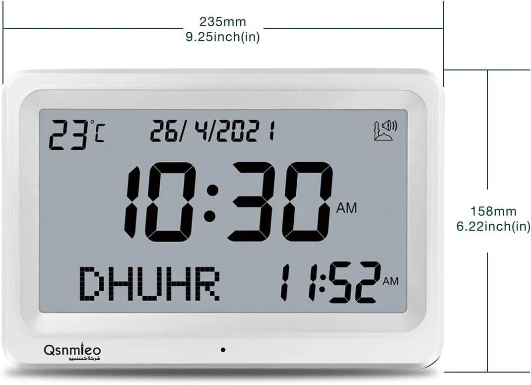 ساعت اذان Qsnmieo برای ایالات متحده آمریکا - دیجیتال خودکار جهانی با 8 صدای اذان، ساعت دیواری و رومیزی اسلامی ساعت اذان Qsnmieo برای ایالات متحده آمریکا - دیجیتال خودکار جهانی با 8 صدای اذان، ساعت دیواری و رومیزی اسلامی