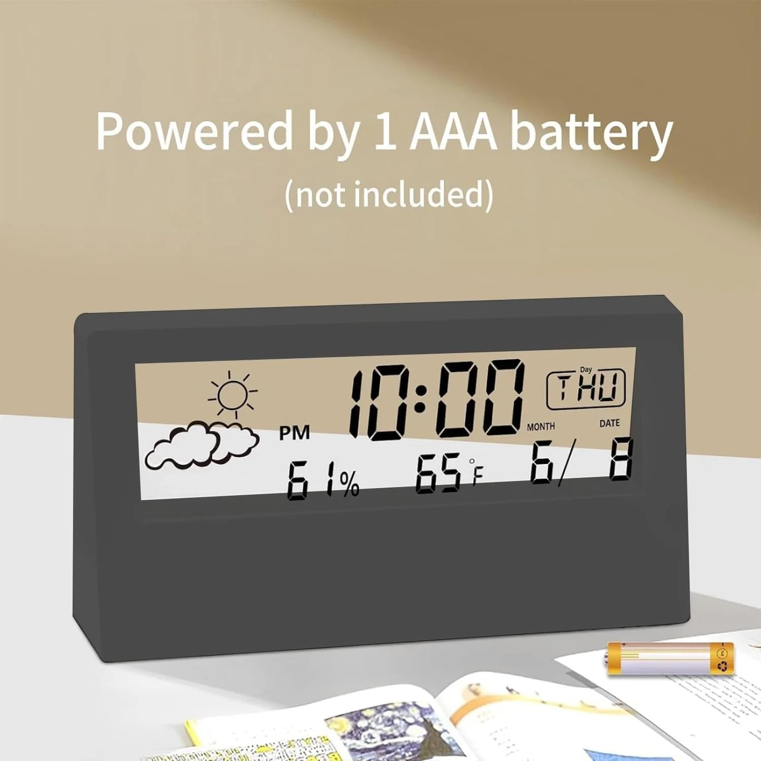 ساعت رومیزی دیجیتال Pumbombom، پنل شفاف، طراحی مدرن، دما، رطوبت، حالت تعویق، دکوراسیون زیبا برای خانه و محل کار، ساعت باتری خور برای دفتر، اتاق نشیمن، قفسه، اتاق خواب (مشکی) ساعت رومیزی دیجیتال Pumbombom، پنل شفاف، طراحی مدرن، دما، رطوبت، حالت تعویق، دکوراسیون زیبا برای خانه و محل کار، ساعت باتری خور برای دفتر، اتاق نشیمن، قفسه، اتاق خواب (مشکی)